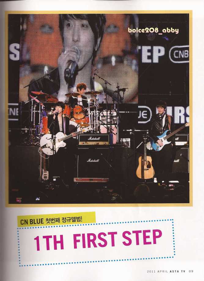 Les CNBlue dans le ASTA Magazine, numéro du mois d'Avril 09